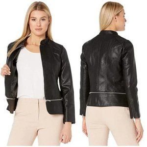 Liverpool Women's Zip Off Moto Jacket Vegan Leather Black Size: X Small NWT